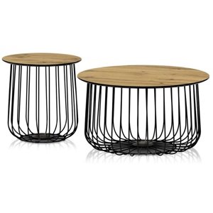 AUTRONIC konferenční stolky AF-3007 OAK, set 2 ks