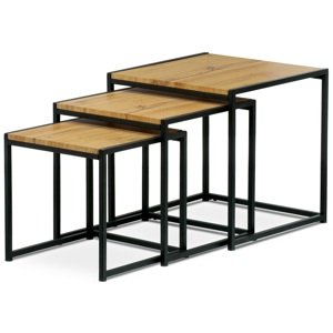 AUTRONIC konferenční stolky AF-3003 OAK, set 3 ks
