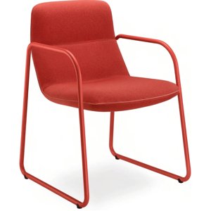 LD SEATING Designové křeslo FLEXI LOUNGE, FL-M-Q-N14, signální červená podnož