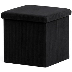 AUTRONIC taburet s úložným prostorem TAB-471 BK6 černý, manšestr