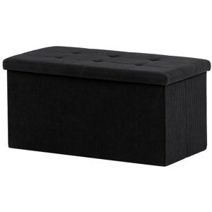 AUTRONIC taburet s úložným prostorem TAB-472 BK6 černý, manšestr