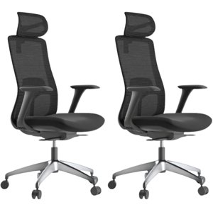MERCURY 2PACK Kancelářská židle WISDOM, černý plast, černá (2 ks)