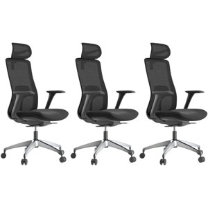 MERCURY 3PACK Kancelářská židle WISDOM, černý plast, černá (3 ks)