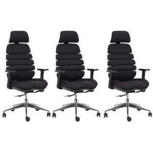MERCURY 3PACK kancelářská židle SPINE černá s PDH (3 ks)