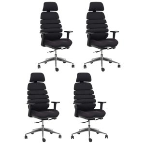 MERCURY 4PACK kancelářská židle SPINE černá s PDH (4 ks)
