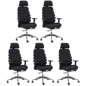 MERCURY 5PACK kancelářská židle SPINE černá s PDH (5 ks)